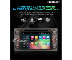 Навигация двоен дин 8-ядрена  за Ford Fiesta, Galaxy, Mondeo ES8166F,  Android 10, 4GB RAM, 7 инча